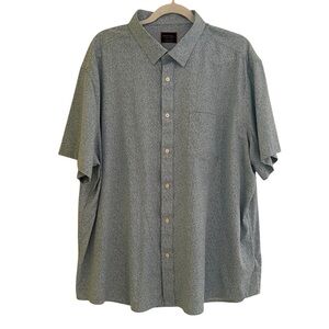 UNTUCKit Fortia Light Blue Small All Over White Print Short Sleeve Button Down